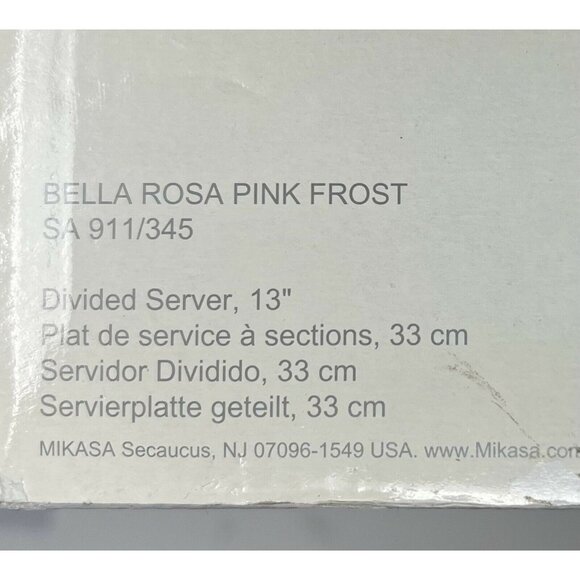 Mikasa Bella Rosa Round Divided Dish Pink Frost Roses Formal 13.25" SA 911/345 - Picture 3 of 4